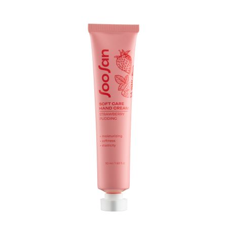 SOOSAN Soft Care Hand Cream Strawberries Pudding Увлажняющий крем для рук с ароматом клубники 50мл