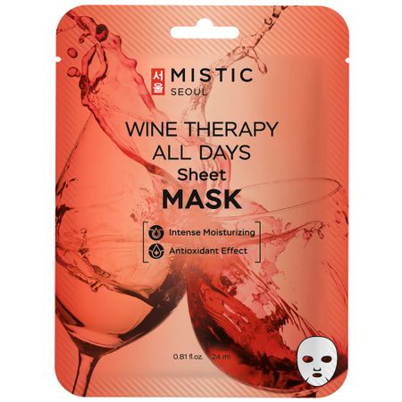 MISTIC WINE THERAPY ALL DAYS Sheet MASK Тканевая маска для лица с экстрактом вина 24мл*5шт