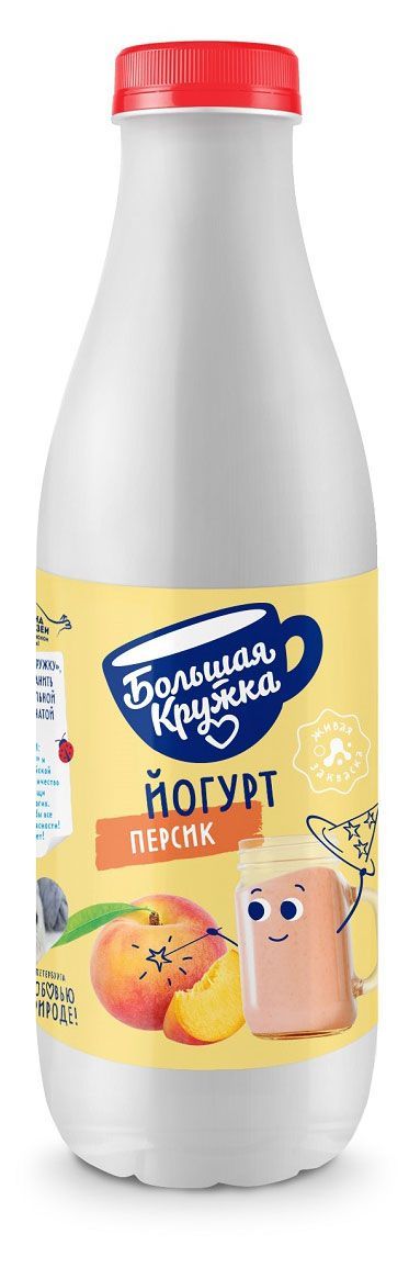 Йогурт Большая кружка персик 2,5% БЗМЖ, 800 г