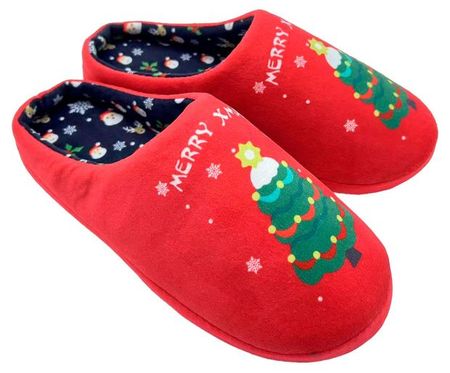 Тапочки женские новогодние InExtenso Merry Xmas красные, р 36/37-40/41
