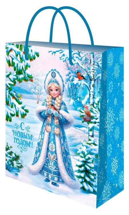 Пакет подарочный Miland Новогодний 31x40x12 см, 1 шт в ассортименте