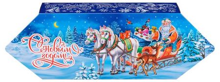 Коробка подарочная для конфет Miland Конфета Дед Мороз вместимость на 700 г, 1 шт в ассортименте