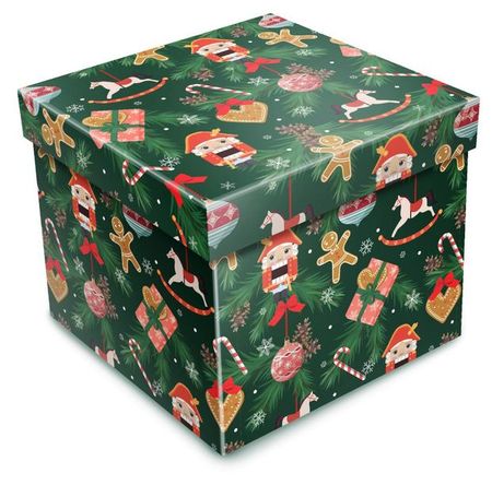 Коробка подарочная Miland Елочка и снежинки 17х17х17 см, 1 шт