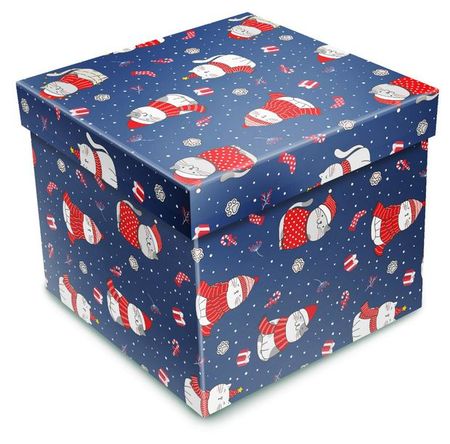Коробка подарочная Miland Зимние котики 21х21х21 см, 1 шт