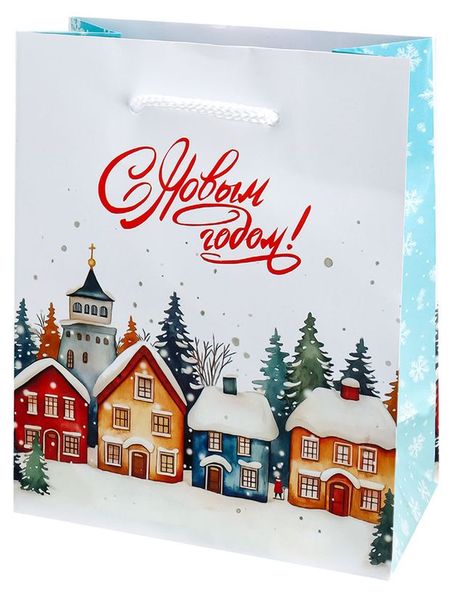 Пакет подарочный Miland С Новым годом 18x23x8 см, 1 шт в ассортименте