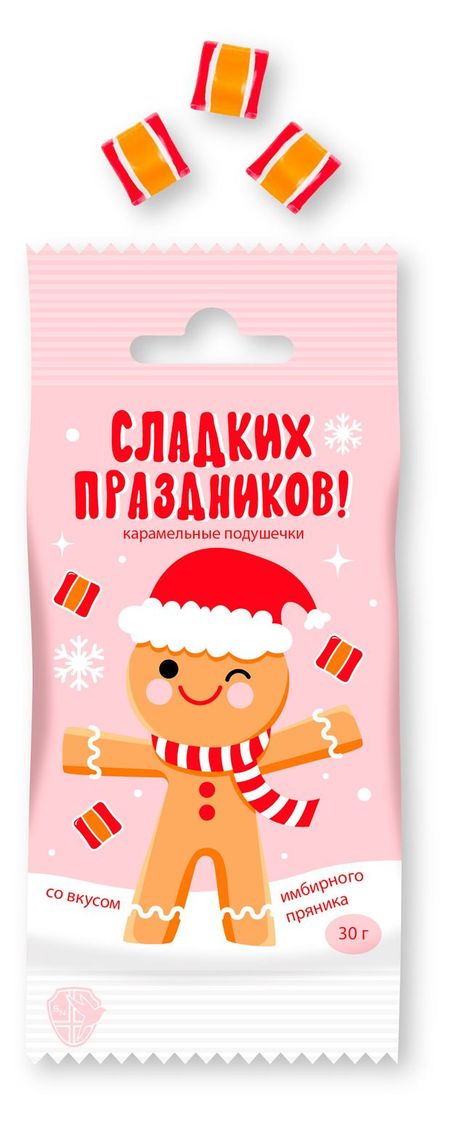 Карамель леденцовая фигурная Sweet Ness со вкусом имбирного пряника, 30 г 1 шт