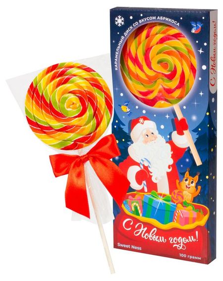 Карамель леденцовая фигурная Sweet Ness на палочке со вкусом абрикоса, 100 г 1 шт