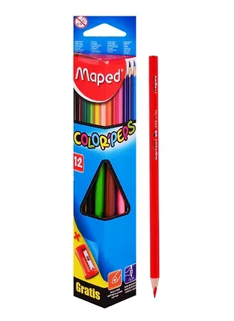 Карандаши цветные Maped, ColorPeps, 12 цветов с точилкой