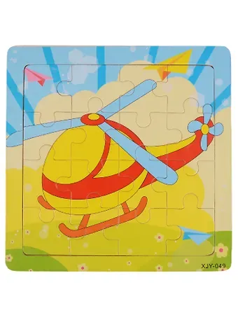 Развивающая рамка Вертолет, дерево, 15х15 см