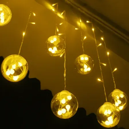 Электрогирлянда комнатная Auralight бахрома 2.5x0.8м 108 ламп теплый белый свет 8 режимов работы