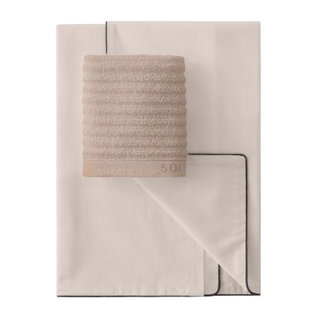 Набор Beauty Soft Silver Tactile Цвет Песчаный берег (полотенце 30х30-1пр , наволочка 50х70-1пр)