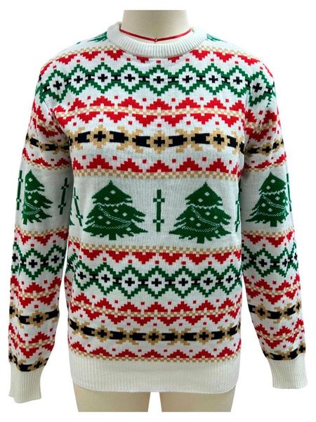 Свитер женский новогодний Олень красно-зеленый, р. S-2XL