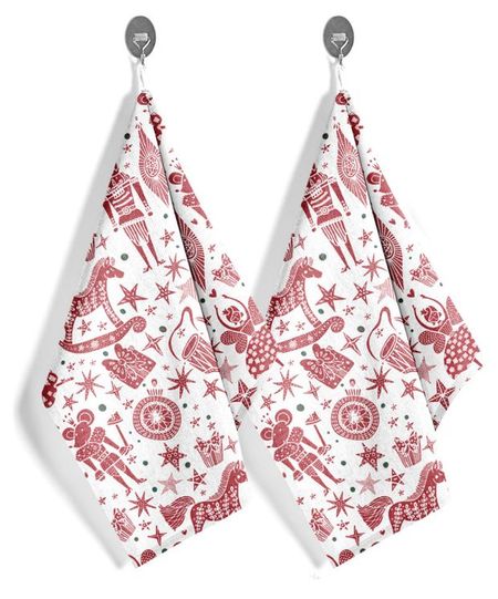 Набор полотенец Guten Morgen Щелкунчик бордо рогожка 45х60 см, 2 шт