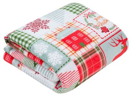 Плед Guten Morgen Зимняя клетка велсофт, 200х220 см