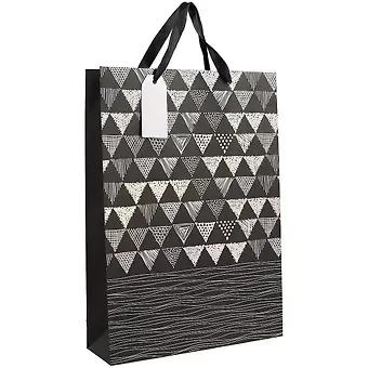 Пакет А3 46*33*10 Triangles Black нейтр., бум.мат.ламинат