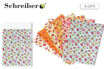 Набор для творчества Schreiber/Шрайбер Ткань самоклеящаяся А4 (21х30см), Крупные цветы