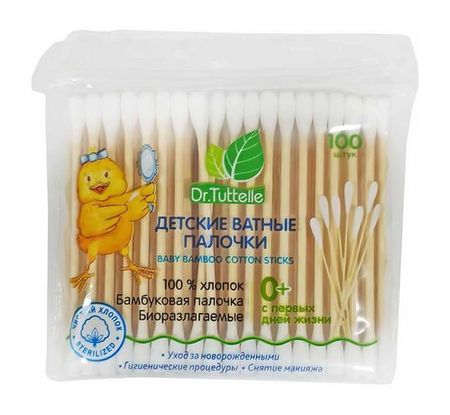 Dr. Tuttelle Baby Bamboo Cotton Sticks Со стандартной намоткой