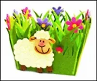 Корзина войлочная Баран с травой квадратная (002532)