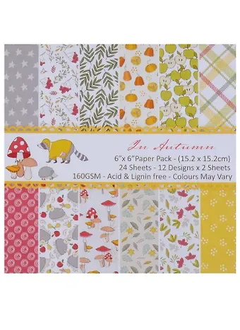 Набор бумаги для скрапбукинга, 15*15см, 24 листа, 12 дизайнов In Autumn (11-3) (11-22345-11-3)