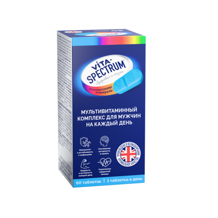 Мультивитаминный комплекс Витаспектрум д/мужчин на каждый день, 60 шт, таблетки