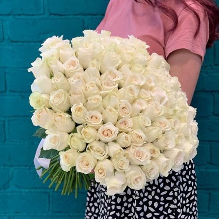 Букет живых цветов ЦВЕТЫ МИШКИ Букет из 101 белой розы ивы белой коры экстракт с байкалином капс 30