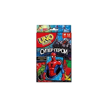 UNO минута. Супергерои. Карточная игра 92х130х22 мм.Умные игры в кор.100шт
