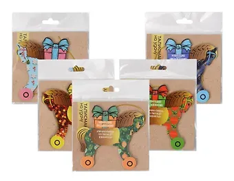 Новогоднее подвесное украшение Лошадка на удачу с предсказанием (картон, скретч-слой) (10х9) (95242)