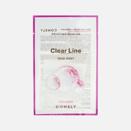 Маска тканевая для лица Consly Clear line Укрепляющая с коллагеном 25 мл