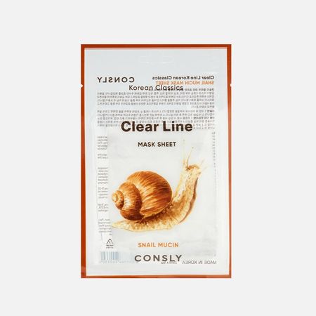 Маска тканевая для лица Consly Clear line Разглаживающая с муцином улитки 25 мл