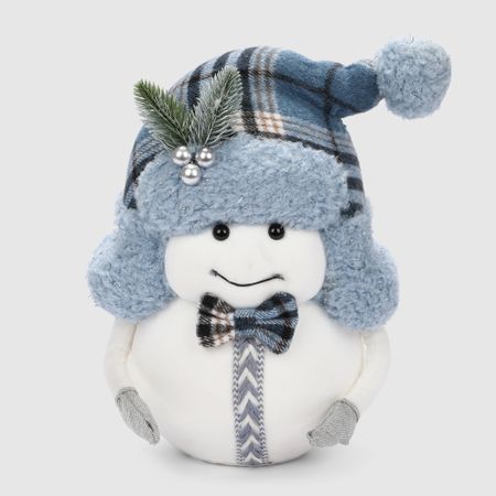 Декоративная фигура James arts снеговик в синей шапке 25х14х32 см