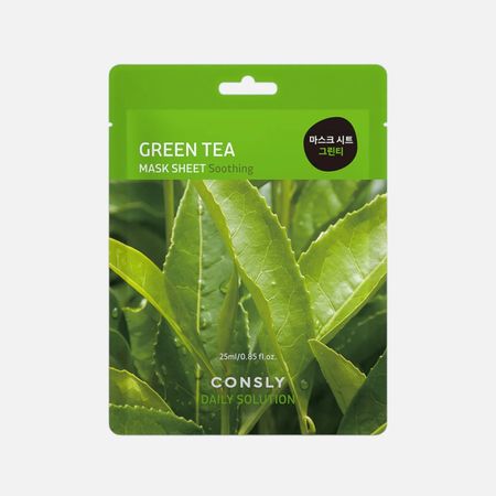 Маска тканевая для лица Consly Daily solution с экстрактом зелёного чая 25 мл