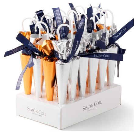 Шоколад фигурный Simon Coll зонтик Plata золото/серебро, 35 г