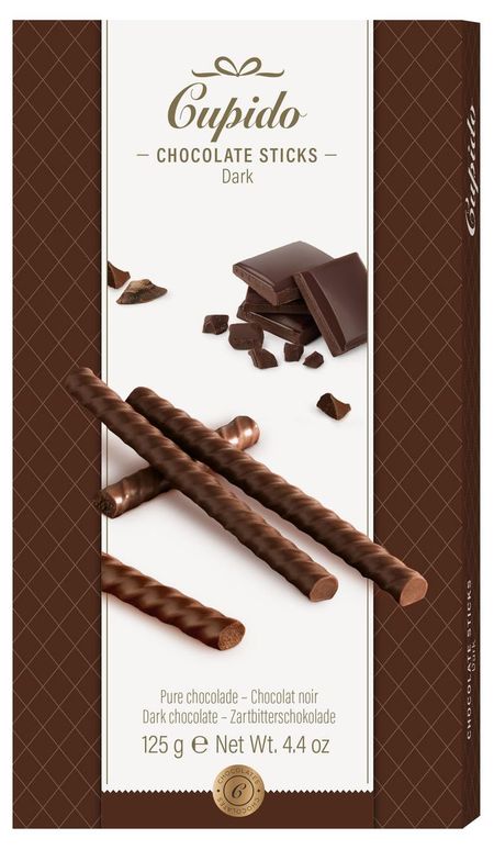 Палочки хрустящие из темного шоколада Cupido, 125 г