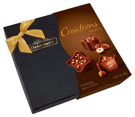 Конфеты Delaviuda из молочного шоколада с фундуком Creations, 168 г