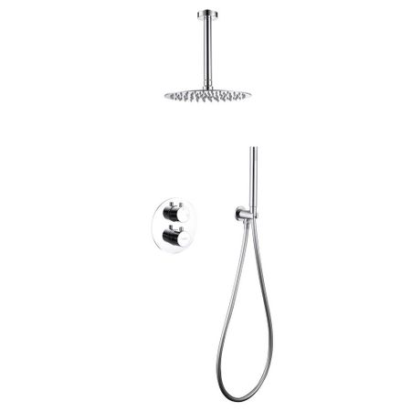 Душевая система Abber Wasser Kreis встраиваемая с верхним душем с лейкой со смесителем хром (AF8121)