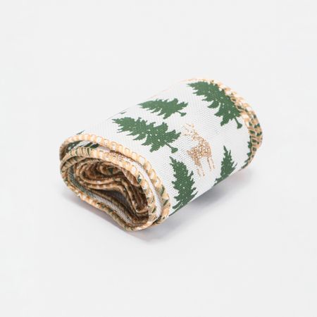 Лента новогодняя Yiwu E-commerce декоративная ёлочки 200х4,8 см