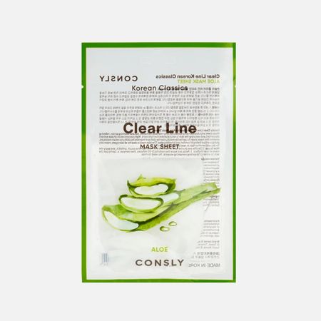 Маска тканевая для лица Consly Clear line Увлажняющая с экстрактом алоэ 25 мл