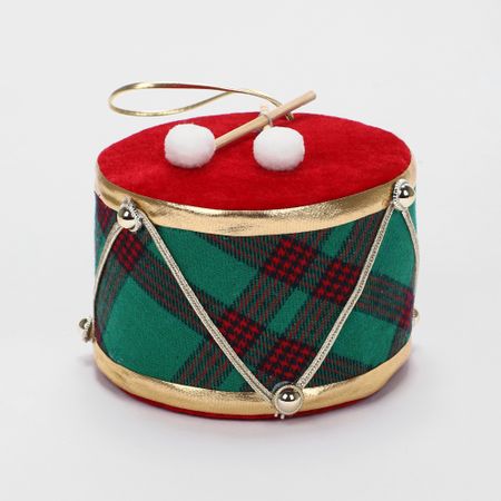 Декор на ёлку James arts барабан красный 12х12х8 см