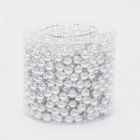 Гирлянда из бусин Yiwu E-commerce серебристая 10 м