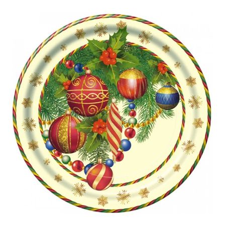 Тарелка картонная Bgreen елочные украшения 23 см