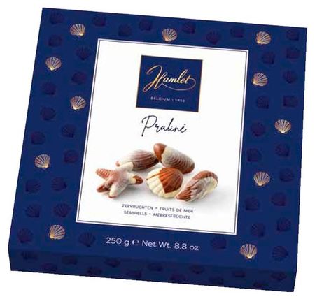 Конфеты Hamlet Шоколадные ракушки с начинкой пралине из фундука, 250 г