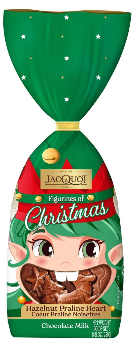 Шоколад молочный фигурный Jacquot Christmas с ореховой начинкой, 250 г