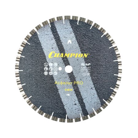 Диск алмазный по асфальту Champion Asphalt Runner Pro 350x25,4x10 мм турбосегментный мокрый рез (C1614) подлинная твердая клемма свечи зажигания torch e7rtc совместимость со свечами bpr7hs bpr6hs champion oe064 denso iwf22