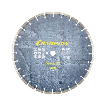 Диск алмазный по бетону Champion Concremax ST 400x25,4x10 мм сегментный сухой рез (C1605) подлинная твердая клемма свечи зажигания torch e7rtc совместимость со свечами bpr7hs bpr6hs champion oe064 denso iwf22