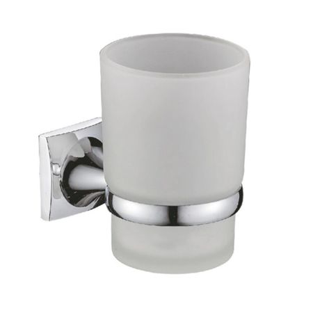 Стакан для ванной Haiba HB8506 с держателем стекло матовый/металл хром (551029)