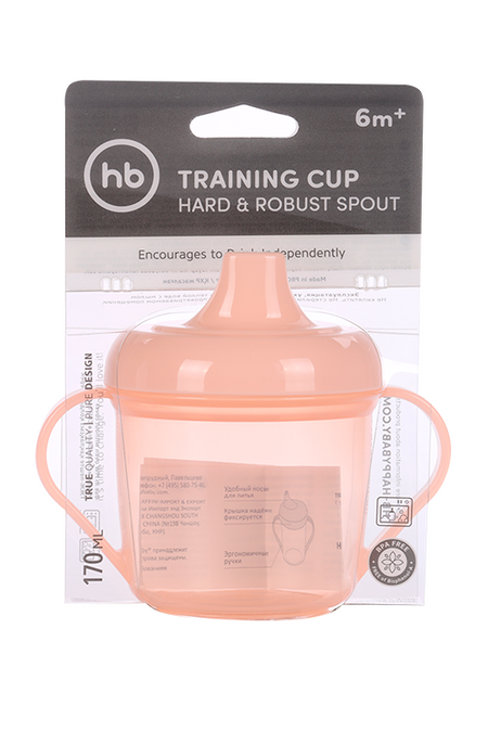 Поильник Happy Baby Training Cup с ручками pink, 170 мл