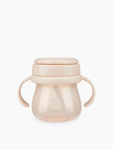 Поильник Happy Baby с трубочкой и ручками крем, 250 мл