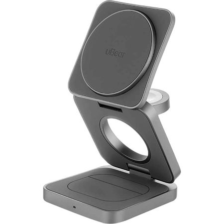 Беспроводное зарядное устройство uBear Balance 3в1 серый
