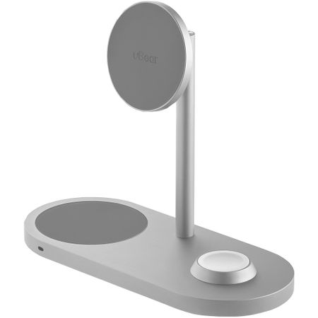 Беспроводное зарядное устройство uBear Stage 3 in 1 (WL07SL31-AD), серебристый