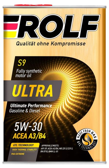 Масло моторное синтетическое Rolf Ultra 5W-30 A3/B4 SP, 4 л